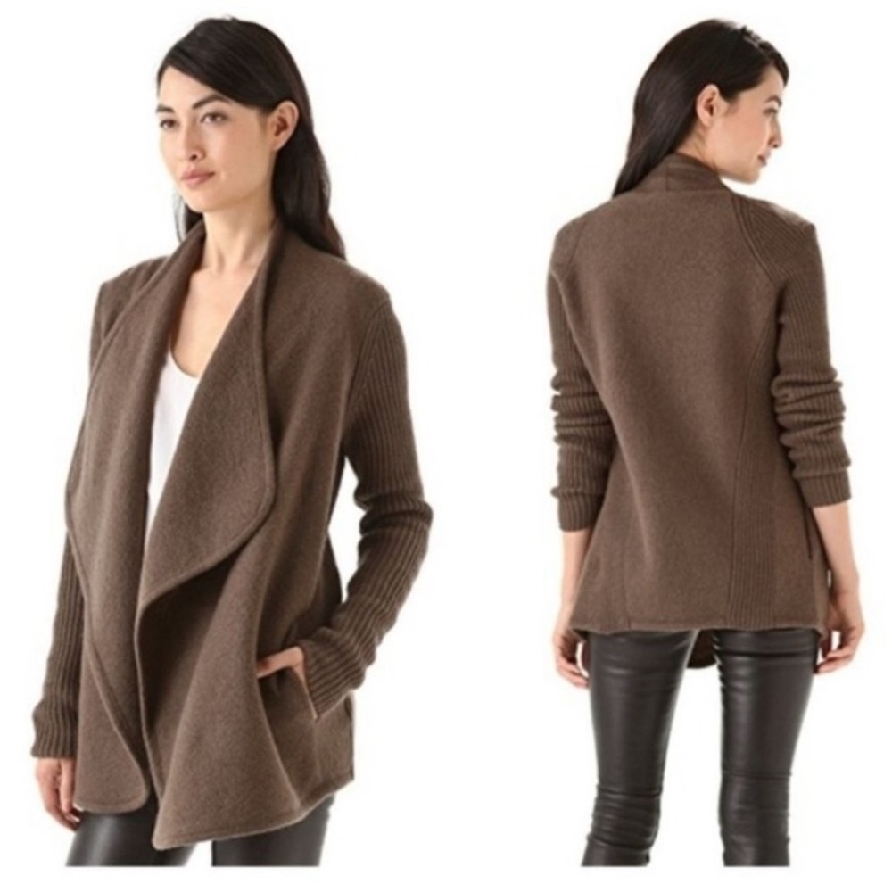 Vince Brown Sugar Boiled 100% Wool Swearter Cardigan Small
